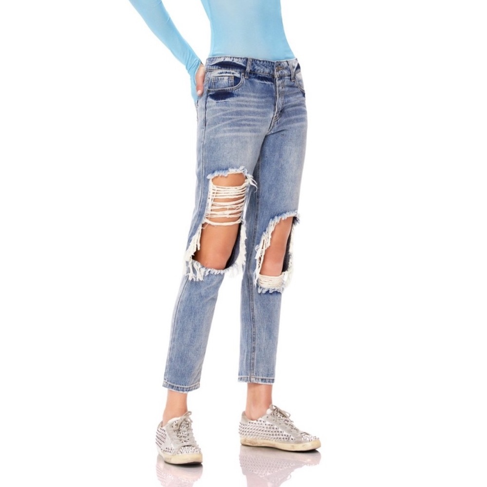 AFRM Revolve Cyrus Distressed High Waist Ankle Jeans Sz 27 NWOT
